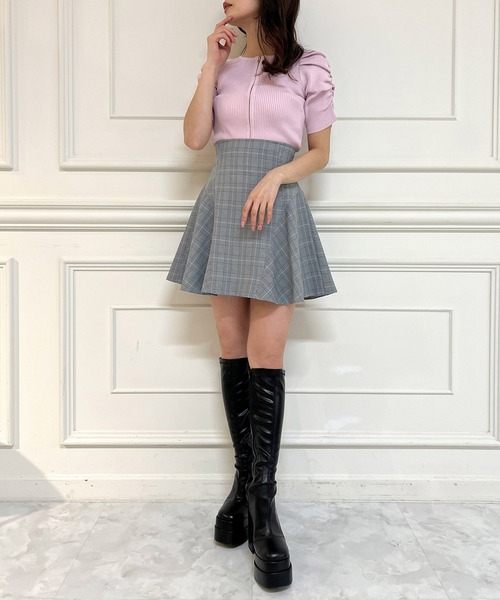 ROYAL PARTY(ロイヤルパーティー)の「ウォッシャブルZIP半袖ニットトップス(ニット/セーター・レディース・ピンク/レッド系その他/ブラック/マルチ/オフホワイト/グレー・FREE)」の18枚目の写真