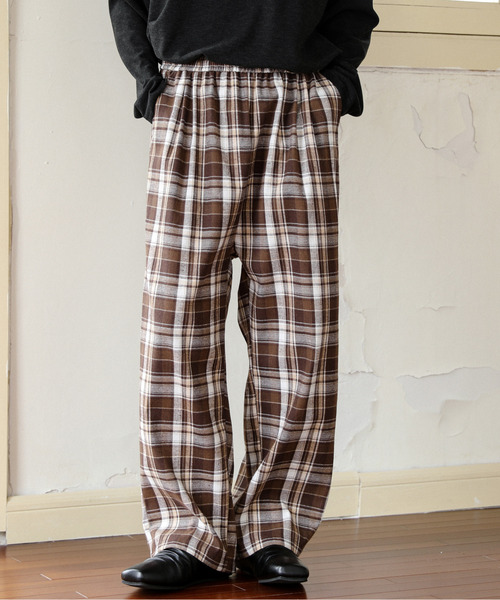 neos（ネオス）の「■新色追加【neos】ルーズシルエット リラックス ワイド イージー ビンテージライク タータン チェック バルーン パンツ（その他パンツ・メンズ・レッド/ブラック/イエロー/ネイビー/ブラウン・LARGE/X-LARGE/MEDIUM）」の3枚目の写真