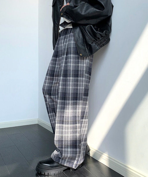 【セール】【neos】ルーズシルエット リラックス ワイド イージー ビンテージライク タータン チェック バルーン パンツ（その他パンツ）｜neos（ネオス）