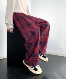 タータンチェック」に該当するパンツ（レッド/赤色系）ファッション