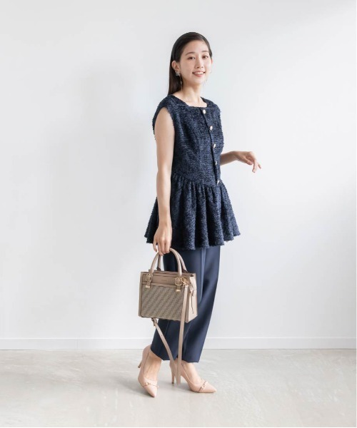 RANDA（ランダ）の「シャギーベスト風プルオーバーセットアップ（サロペット/オーバーオール・レディース・クリーム/ネイビー/ベージュ・0/1）」の18枚目の写真