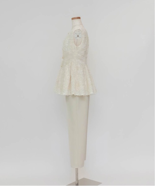 RANDA（ランダ）の「シャギーベスト風プルオーバーセットアップ（サロペット/オーバーオール・レディース・クリーム/ネイビー/ベージュ・0/1）」の20枚目の写真