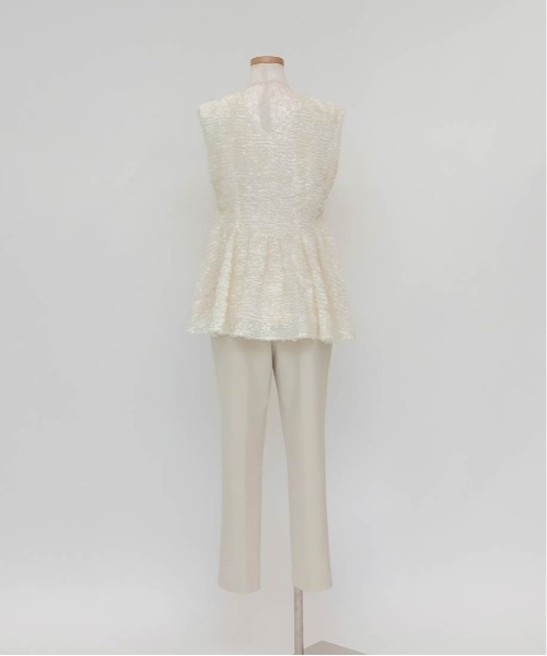 RANDA（ランダ）の「シャギーベスト風プルオーバーセットアップ（サロペット/オーバーオール・レディース・クリーム/ネイビー/ベージュ・0/1）」の21枚目の写真