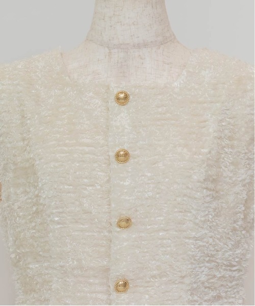 RANDA（ランダ）の「シャギーベスト風プルオーバーセットアップ（サロペット/オーバーオール・レディース・クリーム/ネイビー/ベージュ・0/1）」の22枚目の写真