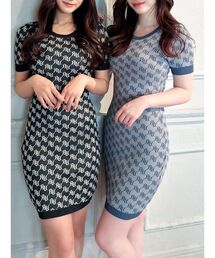 RESEXXY | ラメジャガードミニニットワンピース(ワンピース)