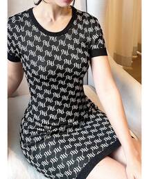 RESEXXY | ラメジャガードミニニットワンピース(ワンピース)