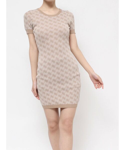 RESEXXY(リゼクシー)の「ラメジャガードミニニットワンピース(ワンピース・レディース・ブラック/ベージュ/ブルー・FREE)」の4枚目の写真