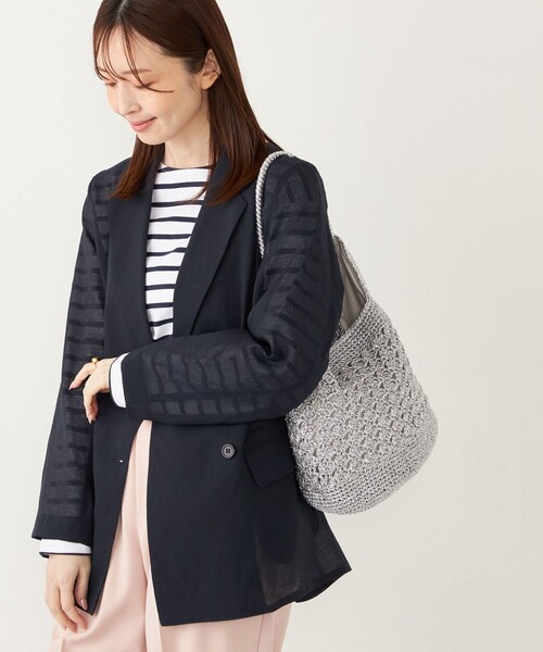【美品】ships 黒　カゴバッグ SHIPS - SHIPS シップス ブラック かごバッグ バンブー タッセル