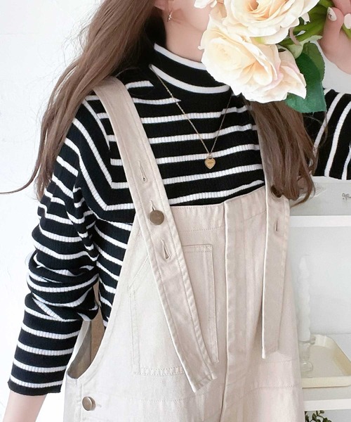 classicalelf(クラシカルエルフ)の「さりげない配色デザインがお洒落。袖W配色×ハイネックリブニットトップス(ニット/セーター・レディース・モカ/アイボリー/ブラック/ホワイト系その他/グレー/ブラック系その他・X-LARGE/SMALL/MEDIUM/LARGE)」の8枚目の写真