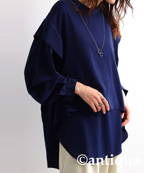 レイヤードプルオーバー（Tシャツ/カットソー）｜antiqua