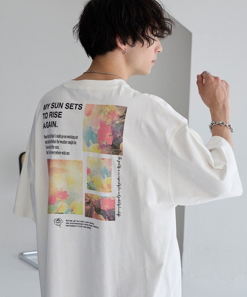 MONO-MART(モノマート)の「アートグラフィックデザインオーバーサイズ半袖Tシャツ(Tシャツ/カットソー・メンズ・ブラック系1/ブラック系5/グレイッシュブルー/オフホワイト/ホワイト系2/ホワイト系1/ブラック/ホワイト系5/ブラック系4/ホワイト系3/ブラック系2/グリーン系1/ホワイト系4/ブルー系3/ブラック系3/ダークグレー/ホワイト系6・M/L)」の3枚目の写真