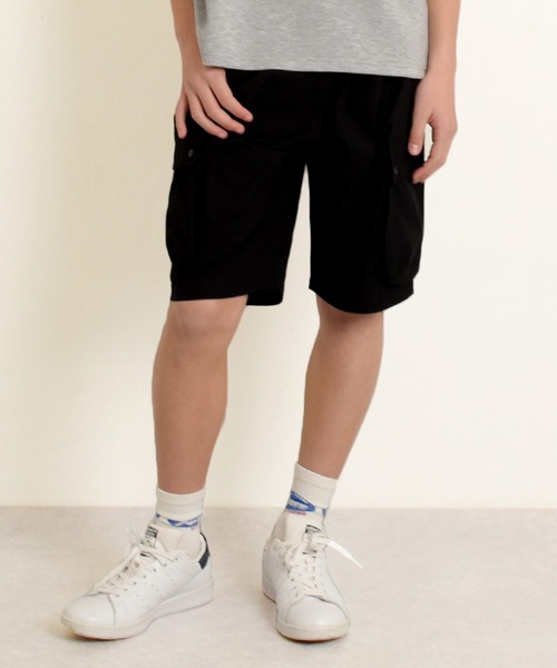 GLAZOS(グラソス)の「【大人向けサイズあり】【撥水】【セットアップ対応】リップストップ・カーゴハーフパンツ(その他パンツ・キッズ・カーキ/ブラック/ブルー・170cm/140cm/150cm/160cm)」の2枚目の写真