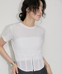 ADAM ET ROPE' | 【洗える・ストレッチ・サステナブル】コルセットTシャツ(Tシャツ/カットソー)