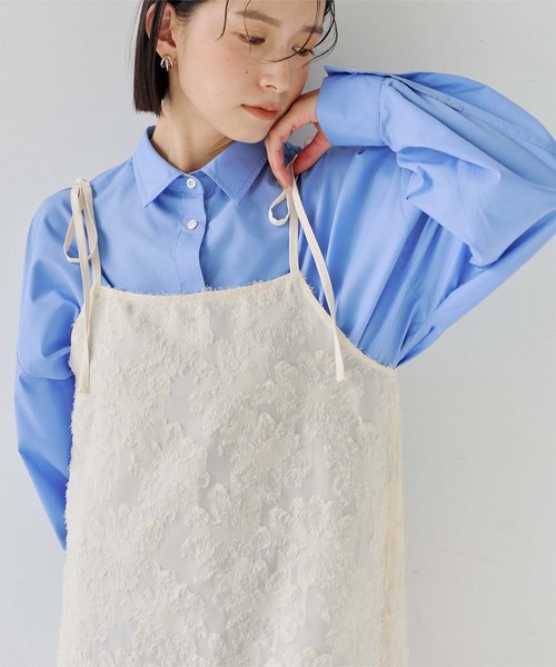 titivate（ティティベイト）の「フラワーフリンジキャミソールワンピース（ワンピース・レディース・オフホワイト/ブラック・M）」の16枚目の写真