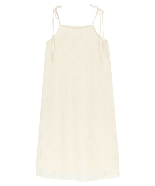 titivate（ティティベイト）の「フラワーフリンジキャミソールワンピース（ワンピース・レディース・オフホワイト/ブラック・M）」の3枚目の写真