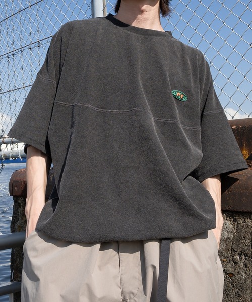 Perushu(ペルーシュ)の「ヴィンテージライクパウダーピグメントTシャツ(Tシャツ/カットソー・メンズ・ブラック/スモークピンク/ブルー・MEDIUM/LARGE)」の6枚目の写真