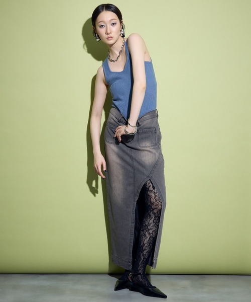 uyu.(ウユ)の「Square Neck Knit Tank Top / スクエアネックニットタンクトップ【uyu./ウユ】(タンクトップ・レディース・ホワイト/ブルー/ブラウン/レッド・FREE)」の17枚目の写真