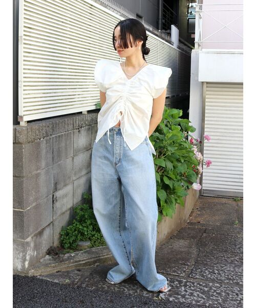 Ungrid（アングリッド）の「フロントギャザーブラウス（シャツ/ブラウス・レディース・オフホワイト/グリーン/その他1・FREE）」の6枚目の写真