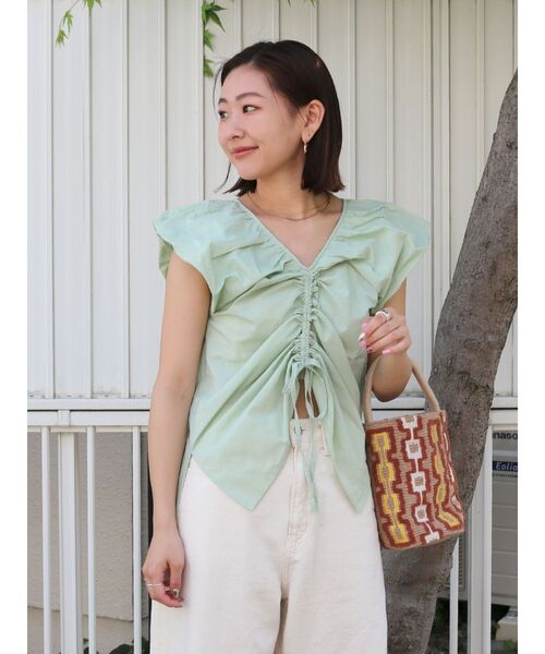 Ungrid（アングリッド）の「フロントギャザーブラウス（シャツ/ブラウス・レディース・オフホワイト/グリーン/その他1・FREE）」の16枚目の写真