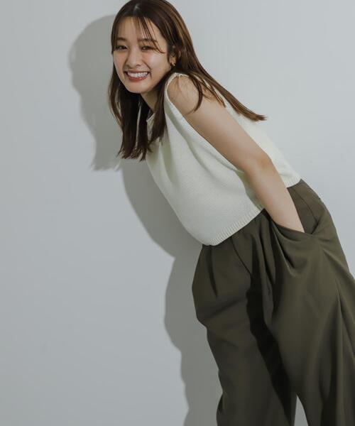 SENSE OF PLACE by URBAN RESEARCH（センスオブプレイスバイアーバンリサーチ）の「リネンタッチクロップドセーター（ニット/セーター・レディース・ネイビー/ピンク/グリーン/アイボリー/ライトブラウン・ONE）」の15枚目の写真