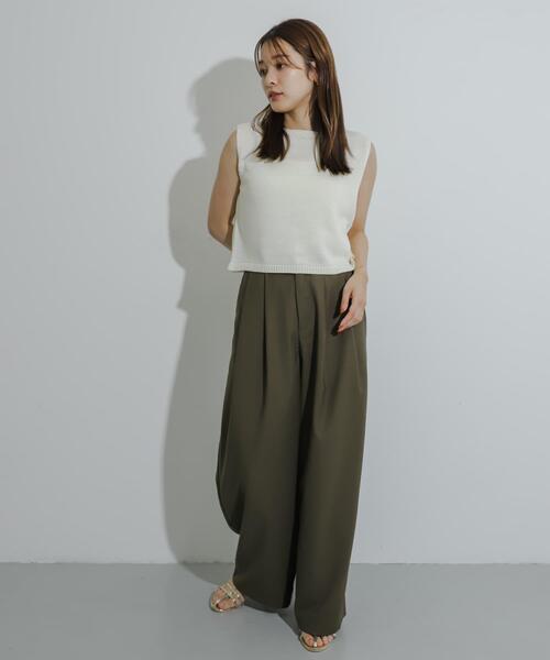 SENSE OF PLACE by URBAN RESEARCH（センスオブプレイスバイアーバンリサーチ）の「リネンタッチクロップドセーター（ニット/セーター・レディース・ネイビー/ピンク/グリーン/アイボリー/ライトブラウン・ONE）」の16枚目の写真