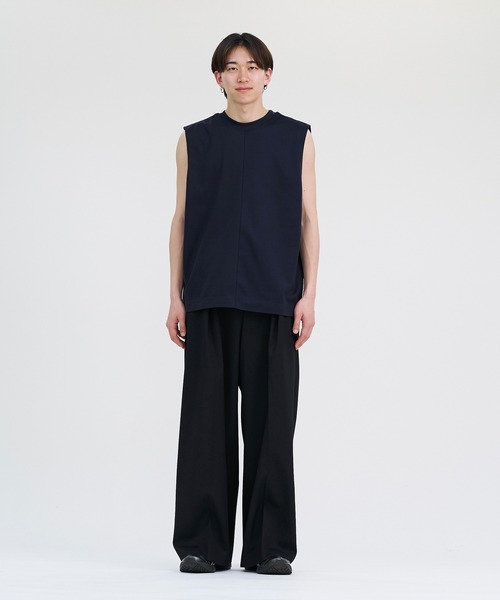 LAPIIS(ラピス)の「SLASH STITCH SLEEVELESS T-SHIRT(Tシャツ/カットソー・メンズ・ネイビー/ブラック/ブルー・FREE)」の8枚目の写真