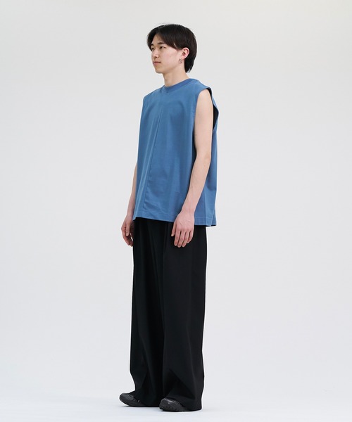 LAPIIS(ラピス)の「SLASH STITCH SLEEVELESS T-SHIRT(Tシャツ/カットソー・メンズ・ネイビー/ブラック/ブルー・FREE)」の21枚目の写真