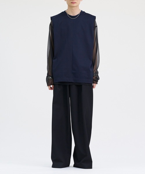 LAPIIS(ラピス)の「SLASH STITCH SLEEVELESS T-SHIRT(Tシャツ/カットソー・メンズ・ネイビー/ブラック/ブルー・FREE)」の12枚目の写真