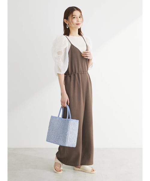 Green Parks(グリーンパークス)の「冷っとすずやかウエストドロストサロペット(サロペット/オーバーオール・レディース・杢グレー/ブラウン/ブラック・FREE)」の18枚目の写真