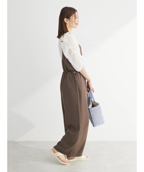 Green Parks(グリーンパークス)の「冷っとすずやかウエストドロストサロペット(サロペット/オーバーオール・レディース・杢グレー/ブラウン/ブラック・FREE)」の19枚目の写真