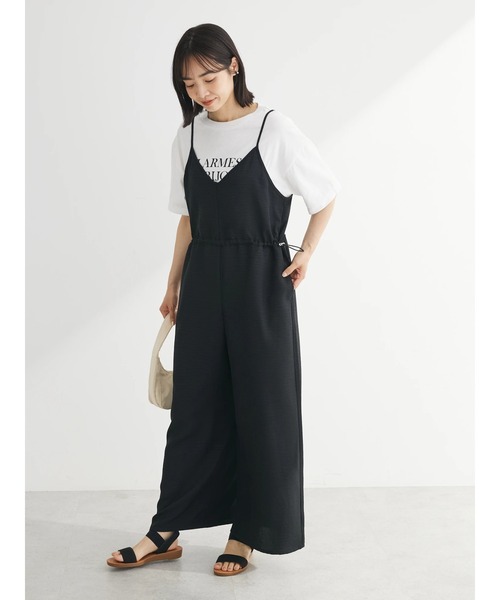 Green Parks(グリーンパークス)の「冷っとすずやかウエストドロストサロペット(サロペット/オーバーオール・レディース・杢グレー/ブラウン/ブラック・FREE)」の6枚目の写真