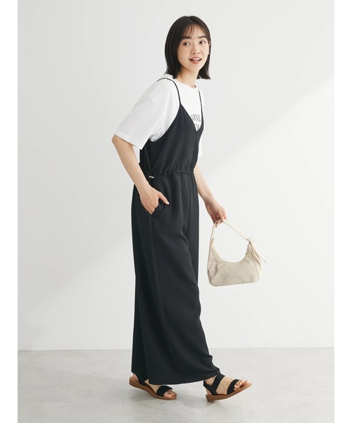 Green Parks(グリーンパークス)の「冷っとすずやかウエストドロストサロペット(サロペット/オーバーオール・レディース・杢グレー/ブラウン/ブラック・FREE)」の5枚目の写真