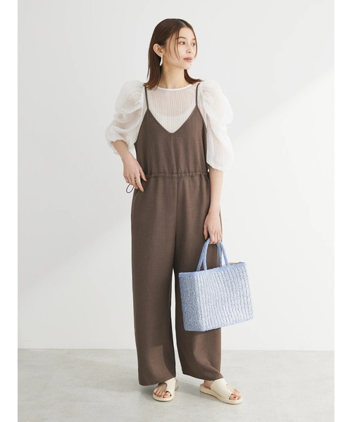 Green Parks(グリーンパークス)の「冷っとすずやかウエストドロストサロペット(サロペット/オーバーオール・レディース・杢グレー/ブラウン/ブラック・FREE)」の17枚目の写真