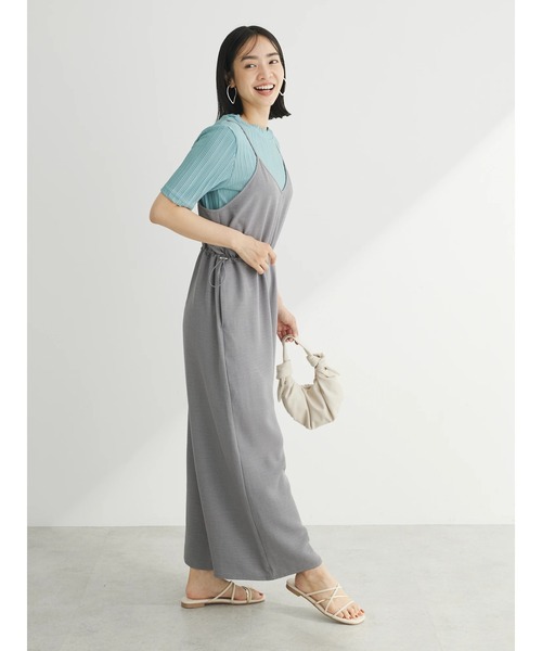 Green Parks(グリーンパークス)の「冷っとすずやかウエストドロストサロペット(サロペット/オーバーオール・レディース・杢グレー/ブラウン/ブラック・FREE)」の10枚目の写真