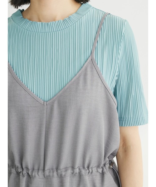 Green Parks(グリーンパークス)の「冷っとすずやかウエストドロストサロペット(サロペット/オーバーオール・レディース・杢グレー/ブラウン/ブラック・FREE)」の12枚目の写真