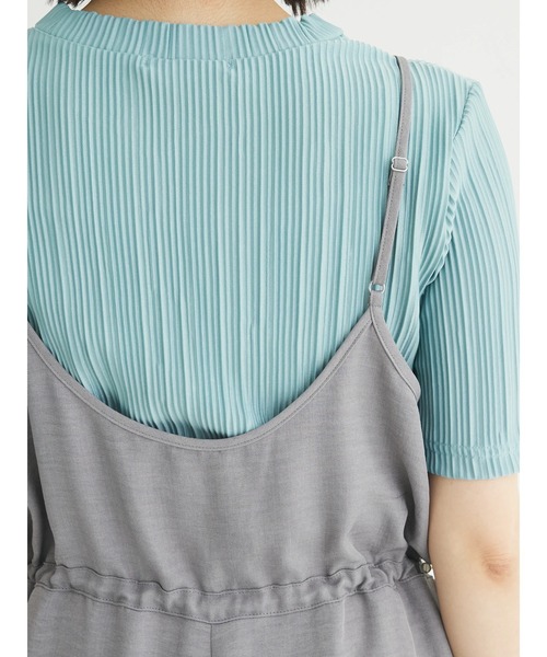 Green Parks(グリーンパークス)の「冷っとすずやかウエストドロストサロペット(サロペット/オーバーオール・レディース・杢グレー/ブラウン/ブラック・FREE)」の13枚目の写真