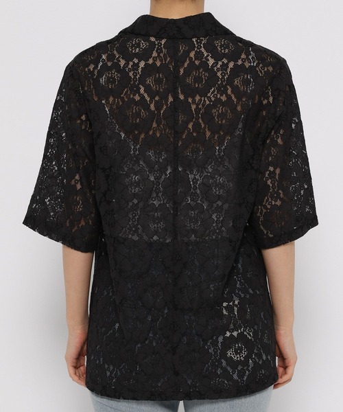 LOWRYS FARM(ローリーズファーム)の「レースシャツSS108028(シャツ/ブラウス・レディース・ブラック/アイボリー・FREE)」の5枚目の写真