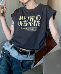 プリントクロップド半袖Tシャツ
