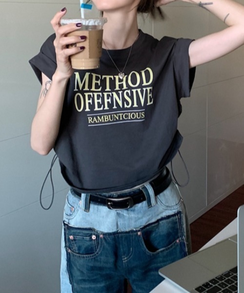 GEMEDA(ジェメダ)の「プリントクロップド半袖Tシャツ(Tシャツ/カットソー・レディース・グレー/グリーン/ホワイト・M)」の6枚目の写真