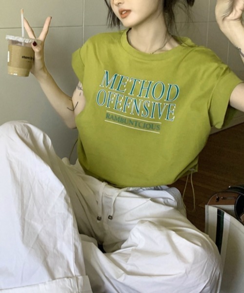 GEMEDA(ジェメダ)の「プリントクロップド半袖Tシャツ(Tシャツ/カットソー・レディース・グレー/グリーン/ホワイト・M)」の16枚目の写真