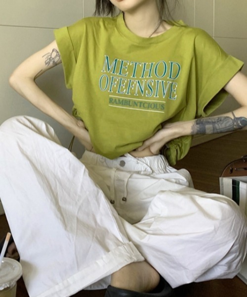 GEMEDA(ジェメダ)の「プリントクロップド半袖Tシャツ(Tシャツ/カットソー・レディース・グレー/グリーン/ホワイト・M)」の18枚目の写真