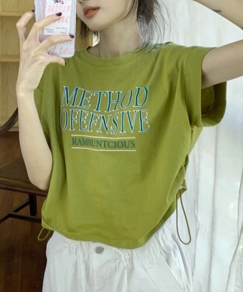 GEMEDA(ジェメダ)の「プリントクロップド半袖Tシャツ(Tシャツ/カットソー・レディース・グレー/グリーン/ホワイト・M)」の19枚目の写真