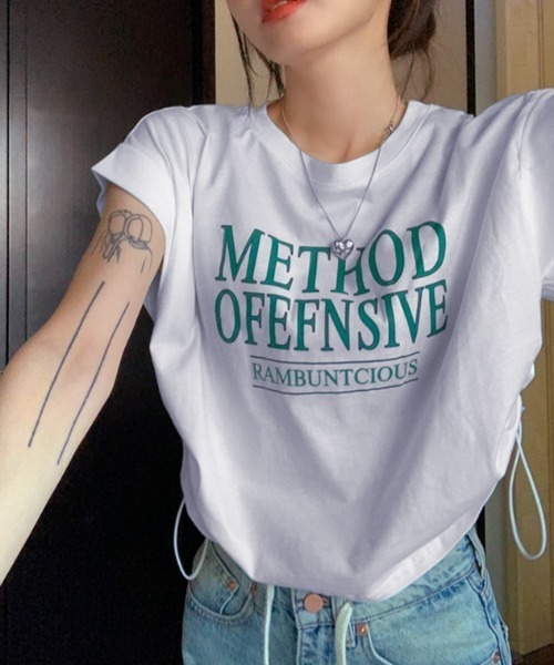 GEMEDA(ジェメダ)の「プリントクロップド半袖Tシャツ(Tシャツ/カットソー・レディース・グレー/グリーン/ホワイト・M)」の15枚目の写真