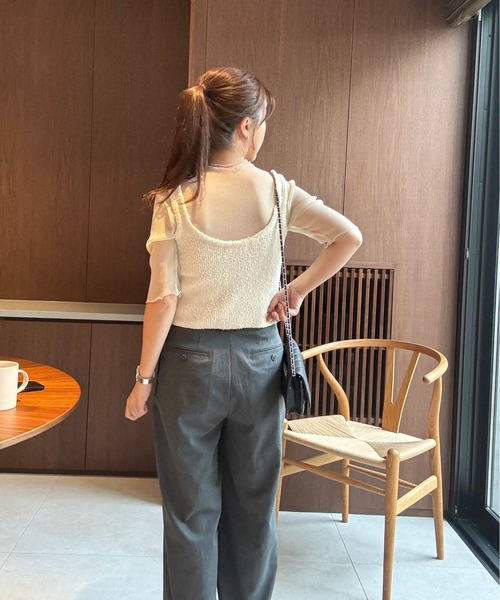 I_am(アイアム)の「u neck pile tops / uネックパイルトップス(ベスト・レディース・グレー/クリーム・FREE)」の8枚目の写真