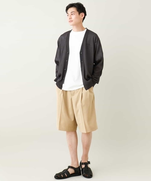 a.v.v（アーヴェヴェ）の「【接触冷感】2タックハーフパンツ（その他パンツ・メンズ・ブラック/ベージュ・48/46/44/50）」の3枚目の写真