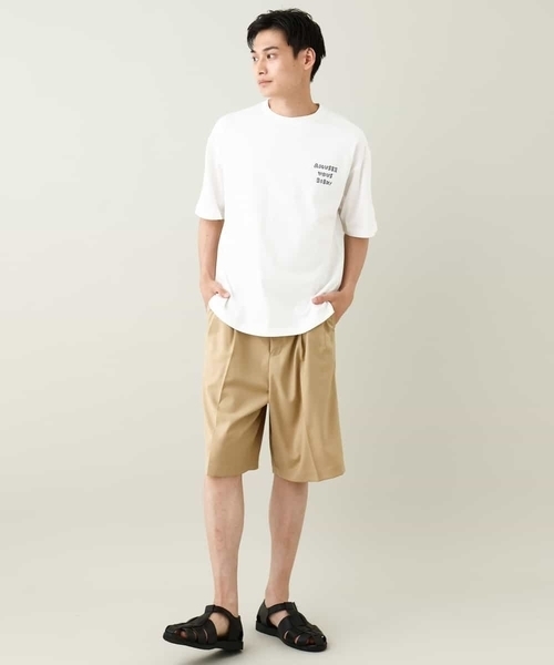 a.v.v（アーヴェヴェ）の「【接触冷感】2タックハーフパンツ（その他パンツ・メンズ・ブラック/ベージュ・48/46/44/50）」の4枚目の写真