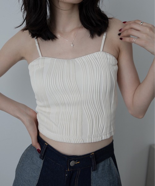 VACANCY(ヴァカンシー)の「ウェーブパイピングカップ付キャミソール(キャミソール・レディース・ブラック/ホワイト/ブラウン/レッド・FREE/LARGE/MEDIUM/SMALL)」の5枚目の写真