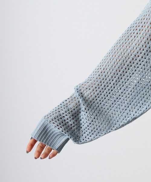 FUNALIVE（ファンアライブ）の「Flower motif mesh knit / 7GGフラワーモチーフメッシュニット unisex（Tシャツ/カットソー・メンズ・ホワイト/ブラック/ブルーグレー・M/L）」の21枚目の写真