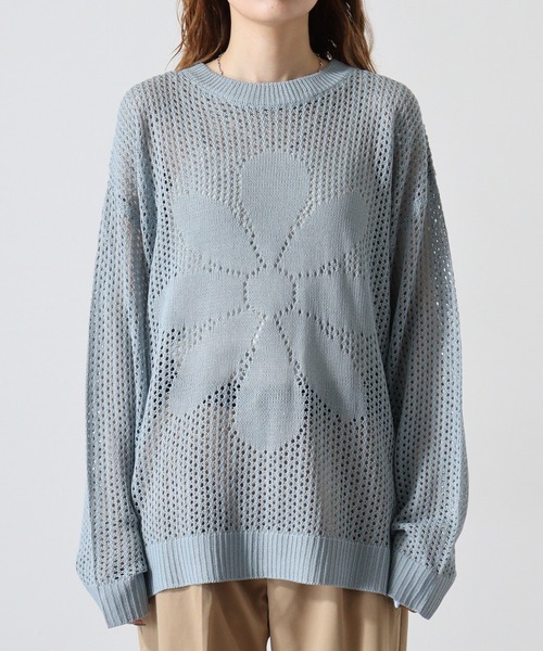 FUNALIVE（ファンアライブ）の「Flower motif mesh knit / 7GGフラワーモチーフメッシュニット unisex（Tシャツ/カットソー・メンズ・ホワイト/ブラック/ブルーグレー・M/L）」の15枚目の写真
