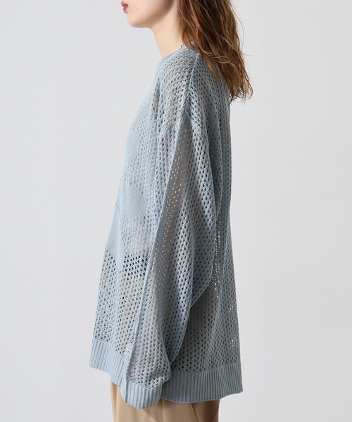 FUNALIVE（ファンアライブ）の「Flower motif mesh knit / 7GGフラワーモチーフメッシュニット unisex（Tシャツ/カットソー・メンズ・ホワイト/ブラック/ブルーグレー・M/L）」の16枚目の写真